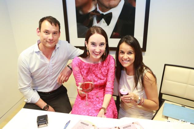 Blogger & author Allie Hagan is flanked by A BAR beverage and bar managers Brennan Adams and Sophie Penichet (Photo: Alfredo Flores / REVAMP.com).